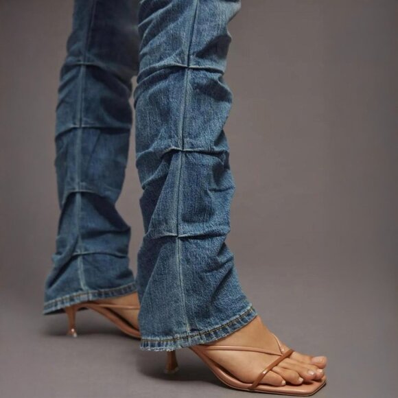 Anthropologie Pilcro & The Letterpress Ruched Boot Cut Jeans - Picture 3 of 13